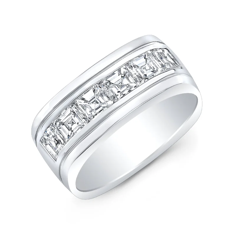 women platinum engagement rings -1.20 Ct. Men's Asscher Cut Diamond Ring G Color VS1, 7mm Width