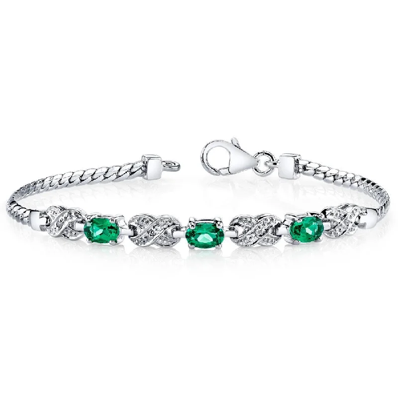 women layered bangles -1.25 ct Emerald Tennis Bracelet in Sterling Silver