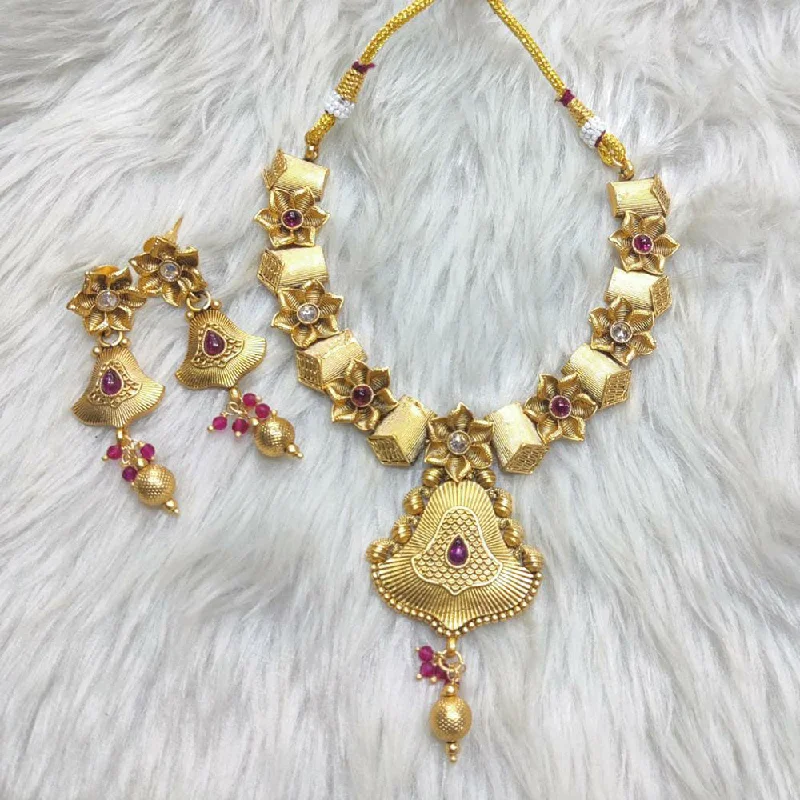 women artistic necklaces -Manisha Jewellery Gold Plated Necklace Set