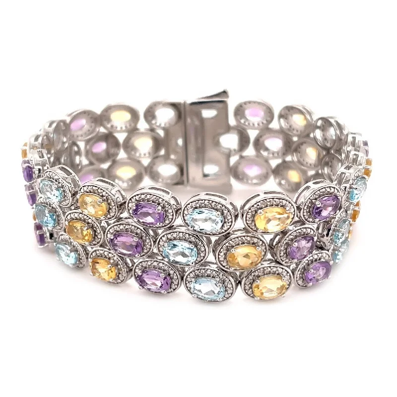 women gold tennis bracelets -925 Sterling Silver African Amethyst Bracelet