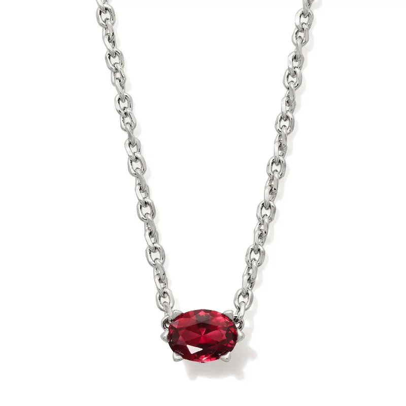 women affordable gold necklaces -Kendra Scott | Cailin Silver Pendant Necklace in Burgundy Crystal