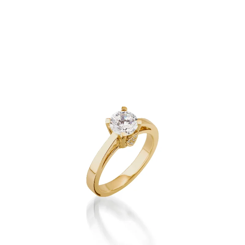 women bridal jewelry engagement rings -Tribute Yellow Gold Engagement Ring