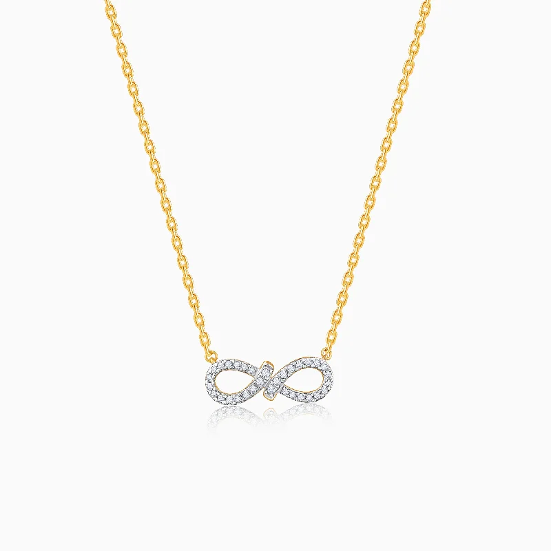 women engagement necklaces -Gold Infini Diamond Necklace