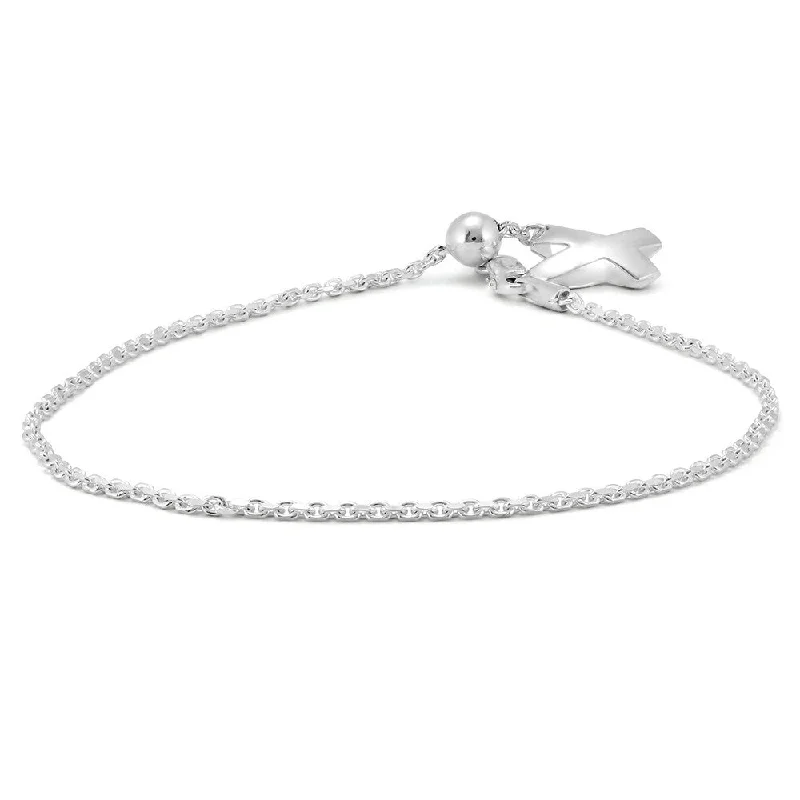 women beaded bracelets -X Charm Bolo Chain Bracelet in .925 Sterling Silver