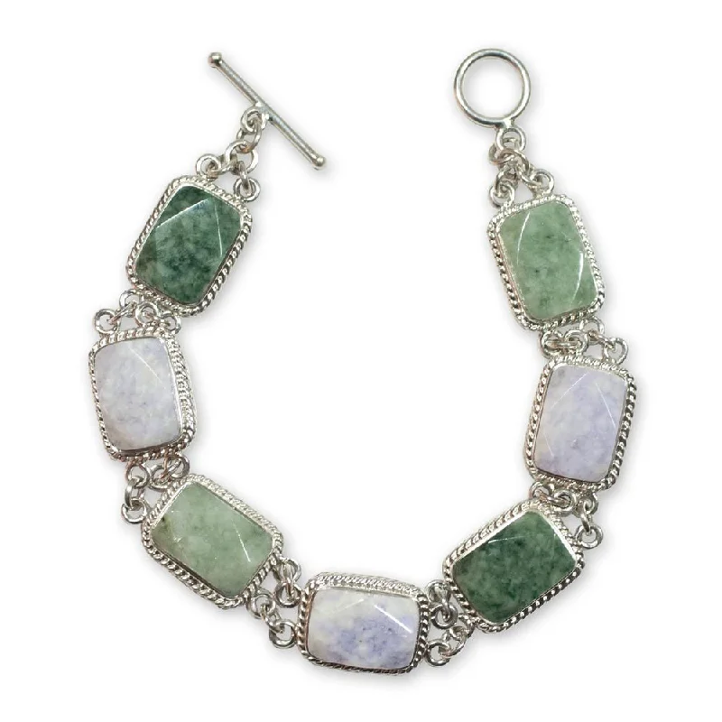 women fashion bangles -Handmade Jade Link Bracelet, 'Maya Beauty' (7.25 Inch) (Guatemala)