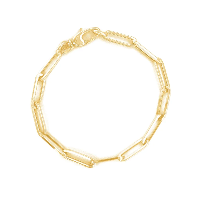 women dainty bracelets -Joelle Gold Paperclip Link Chain Bracelet 14K Gold