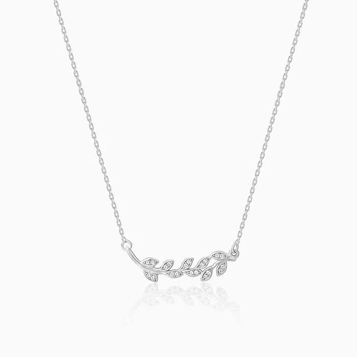 women chic necklaces -Anushka Sharma Silver Leaf Necklace