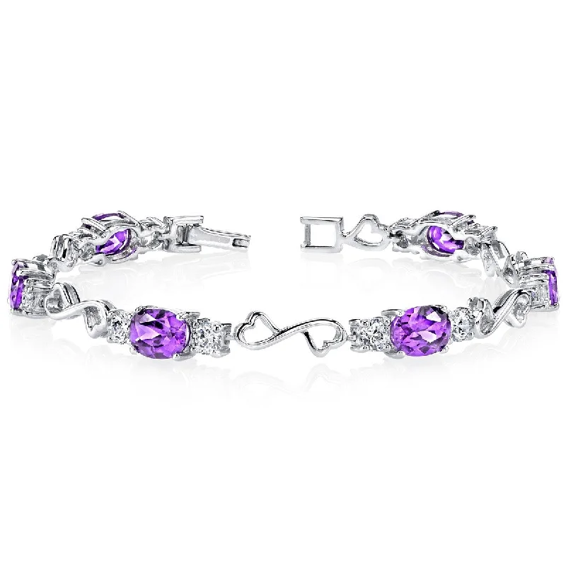 women customized bangles -6 ct Amethyst Tennis Bracelet in Sterling Silver