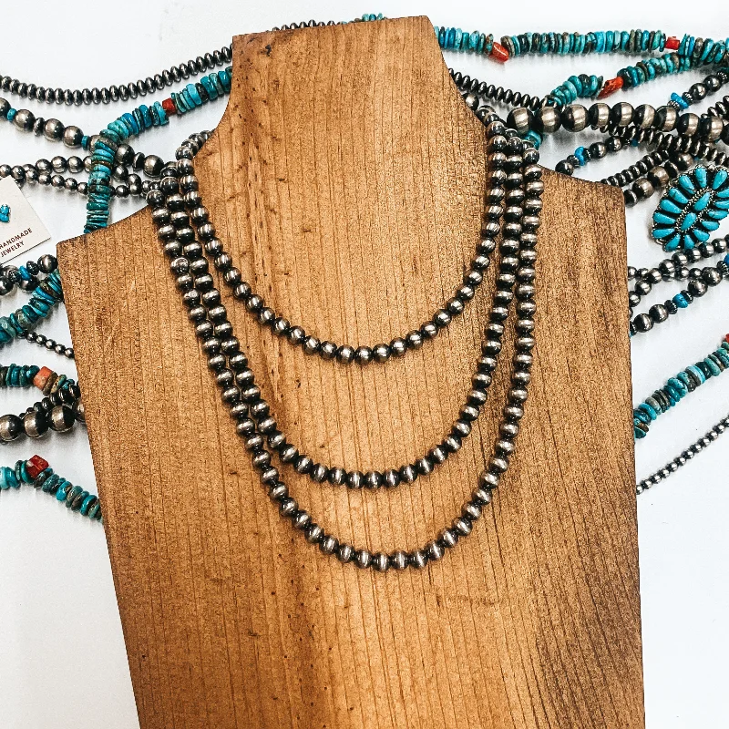 women affordable necklaces -Navajo | Navajo Handmade 6mm Navajo Pearls Necklace | Varying Lengths