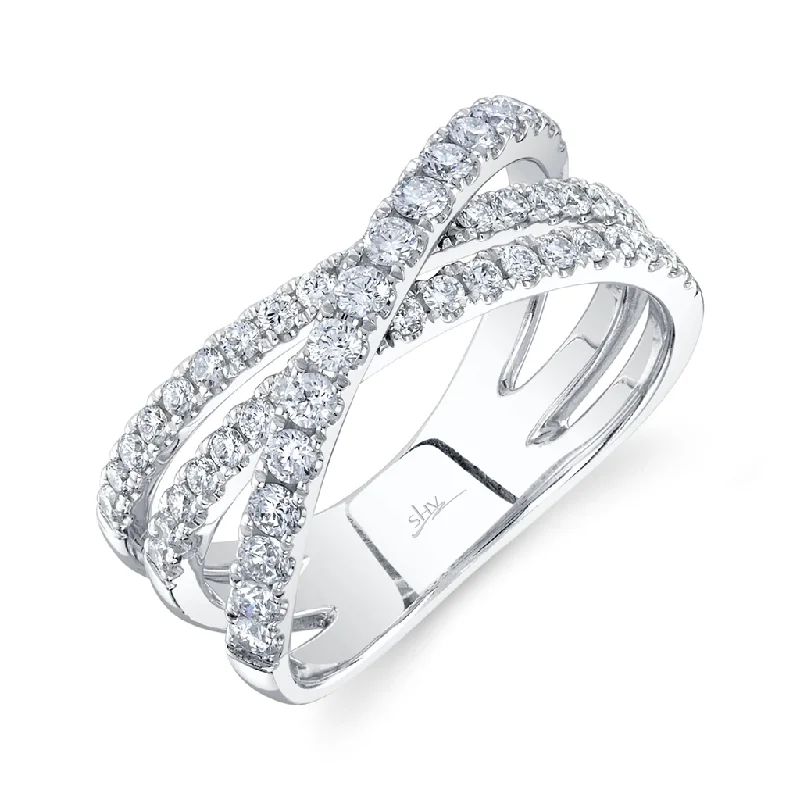 women luxury diamond rings -Shy Creation Criss Cross Diamond Ring