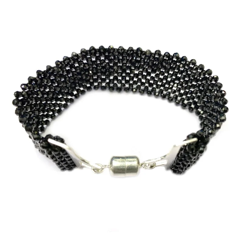 women bracelets -925 Sterling Silver Black Spinel Bracelet