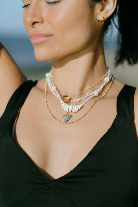 women chic necklaces -Gold Shark Tooth Necklace - Mano