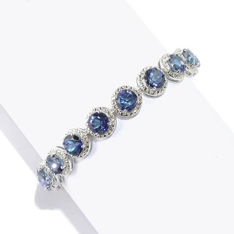 women elegant bracelets -925 Sterling Silver Blue Quartz Bracelet