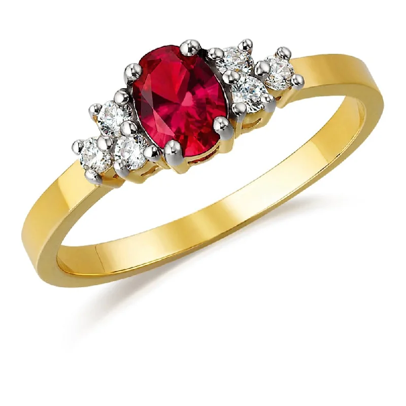 women stackable engagement rings -La Bella Tru-Ruby Ring