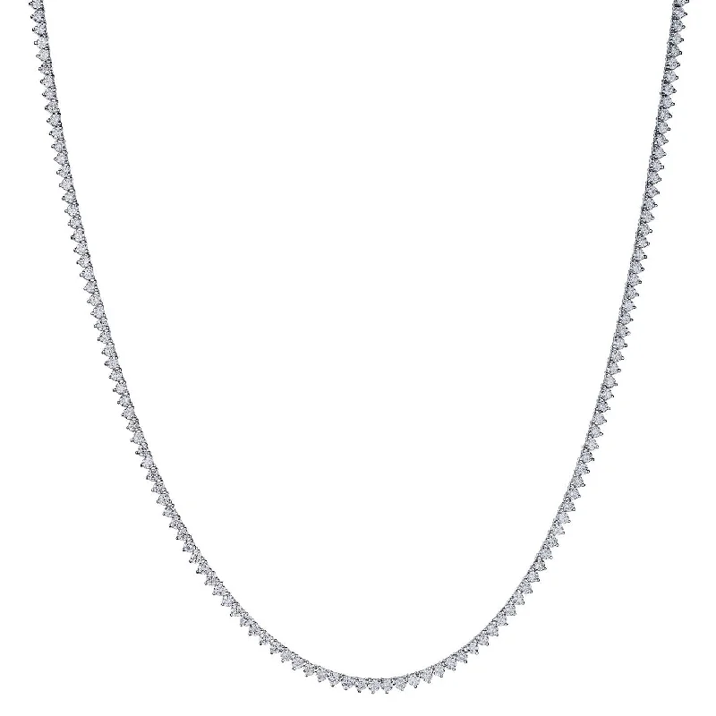 women crystal pendant necklaces -3 CLAW DIAMOND TENNIS NECKLACE