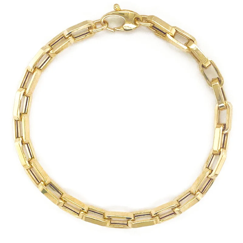 women gold tennis bracelets -Joelle Gold Link Chain Bracelet - 14K Paperclip Link Chain