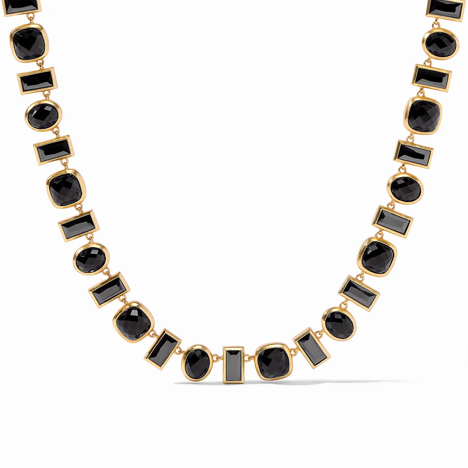 women moonstone necklaces -Julie Vos | Antonia Tennis Necklace with Iridescent Obsidian Black in Gold