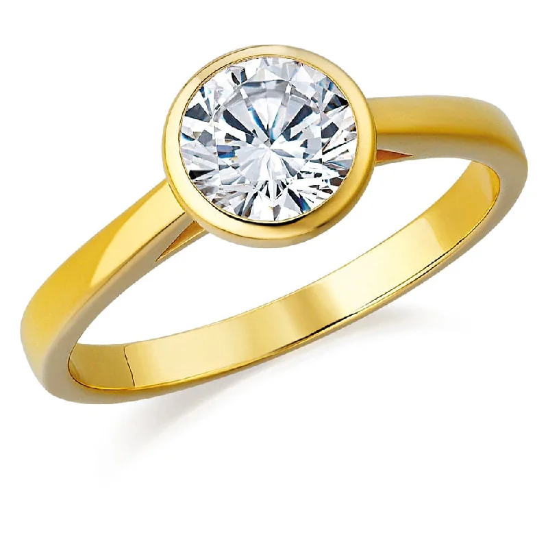 women large statement rings -Classic Bezel Solitaire Ring