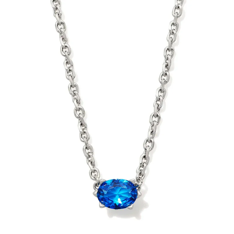 women bridal jewelry necklaces -Kendra Scott | Cailin Silver Pendant Necklace in Blue Violet Crystal