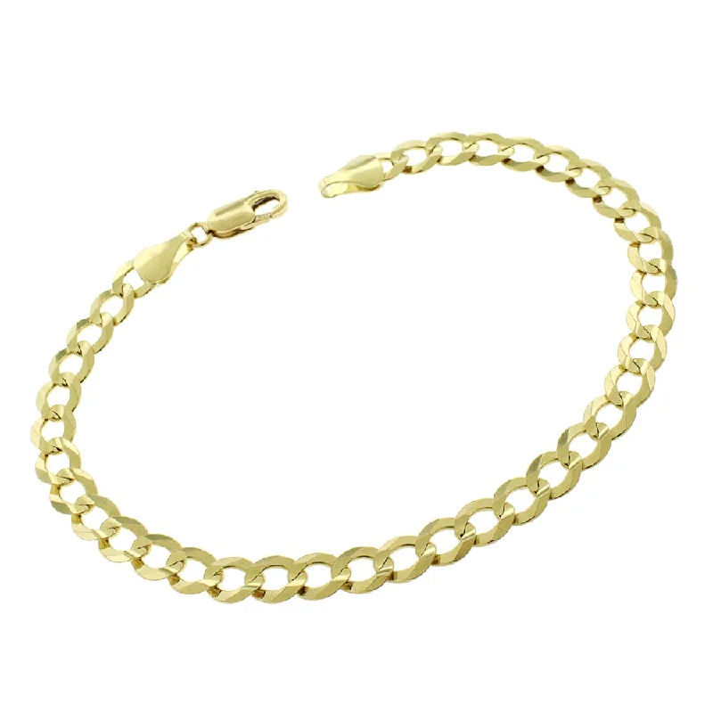 women layered bangles -10k Yellow Gold 5.5mm Solid Cuban Curb Link 8-inch Bracelet Chain