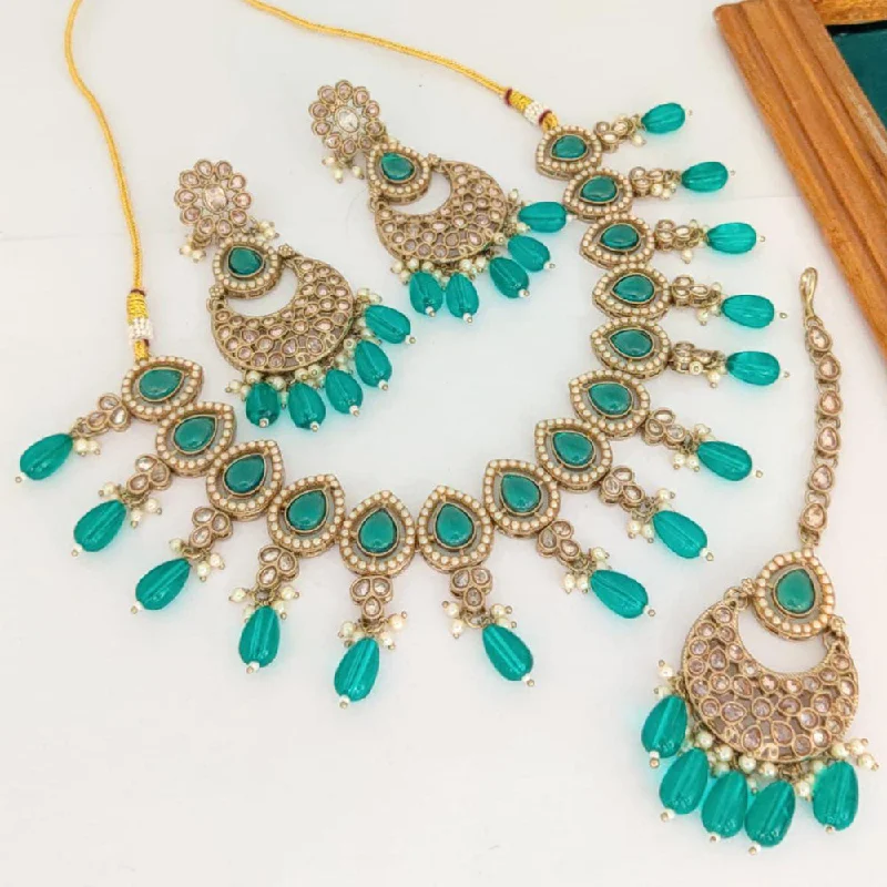 women vintage necklaces -Manisha Jewellery Gold Plated Necklace Set