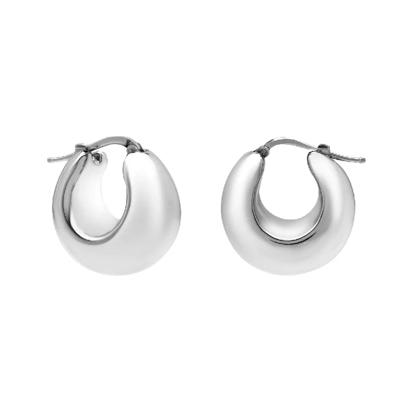 women radiant earrings -Sterling Silver Graduated Hoop Earrings