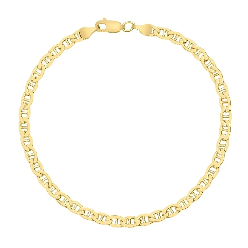 women sleek bracelets -14K Yellow Gold Filled 4.2MM Mariner Link Chain Bracelet with Lobster Clasp