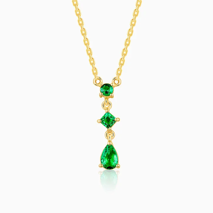 women gold necklaces -Golden Aurora Drop Necklace