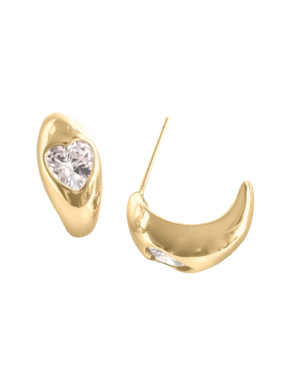 women sparkling gold earrings -Robbie Earring