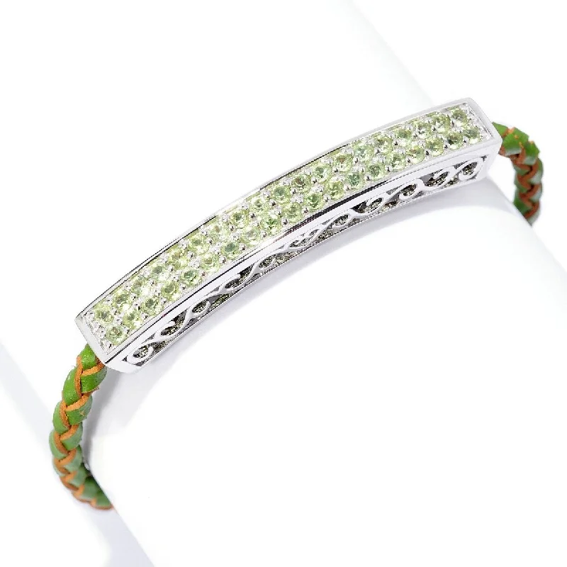 women bracelet sets -925 Sterling Silver Peridot Gemstone Bracelet