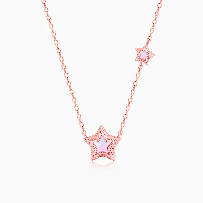 women statement chain necklaces -Rose Gold Shooting Star Necklace