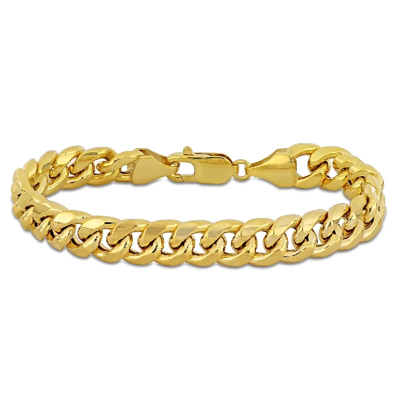 women timeless bracelets -Miadora 9.25mm Miami Cuban Link Chain Bracelet in 10k Yellow Gold - 7.5 in