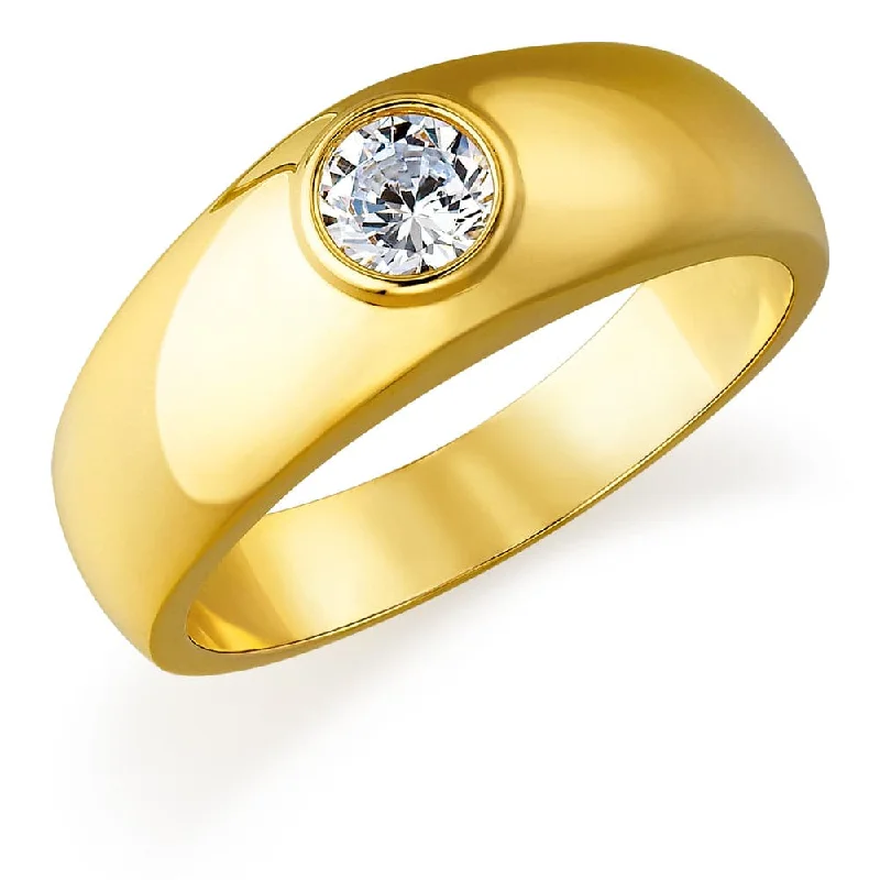 women gold rings -Fire and Ice Solitaire Ring