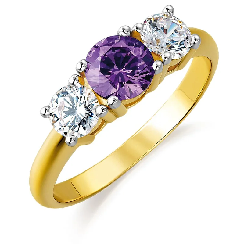 women white gold rings -Tru-Amethyst Trilogy Ring