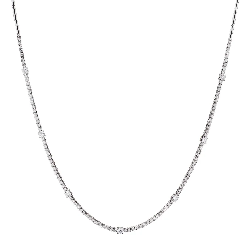 women nature-inspired necklaces -DIAMOND TENNIS NECKLACE