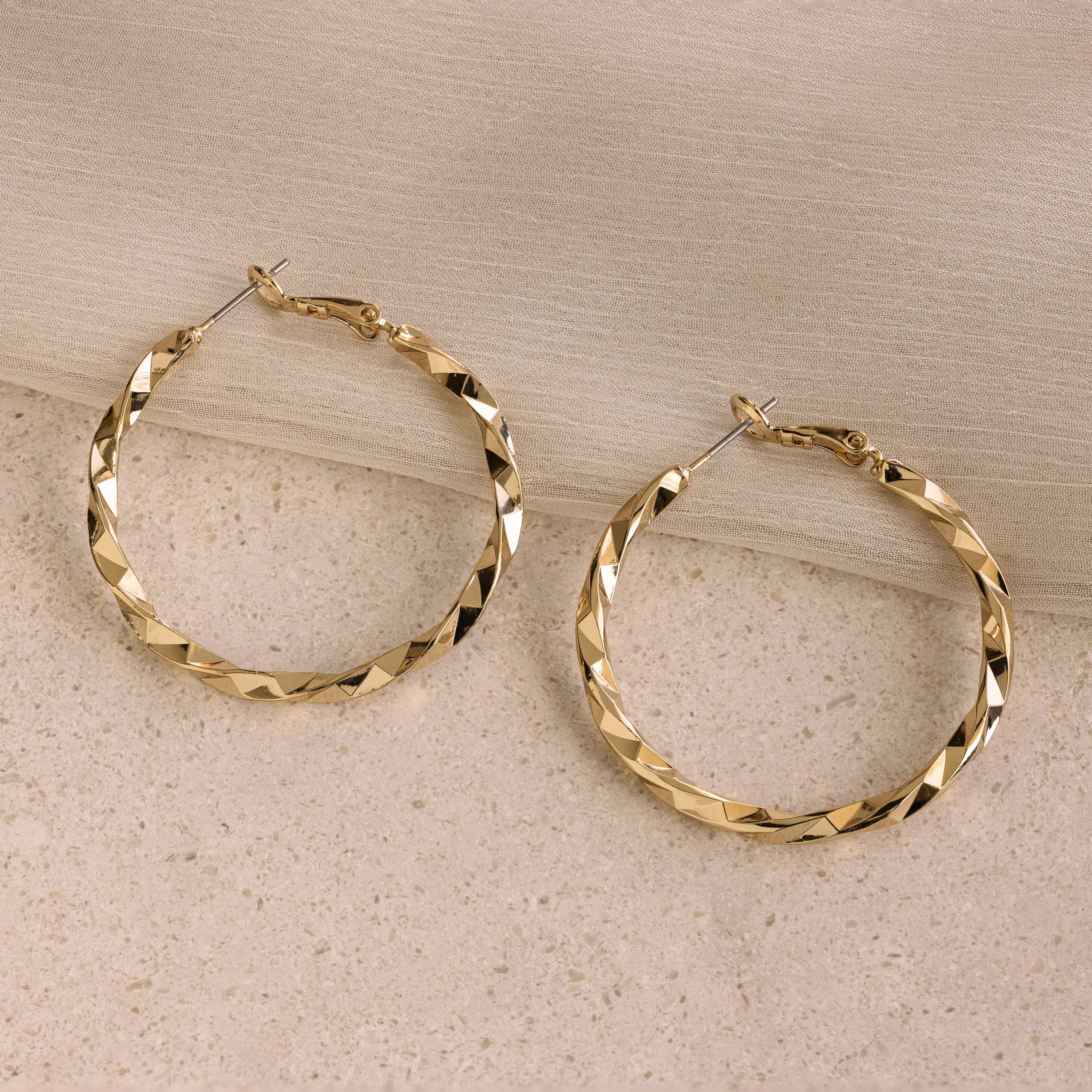 women large hoop earrings -Large Twisted Hoops