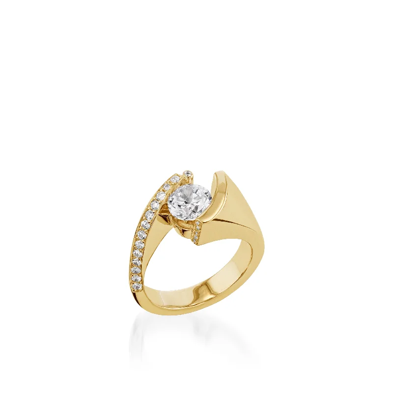 women gold engagement rings -Embrace Yellow Gold Engagement Ring