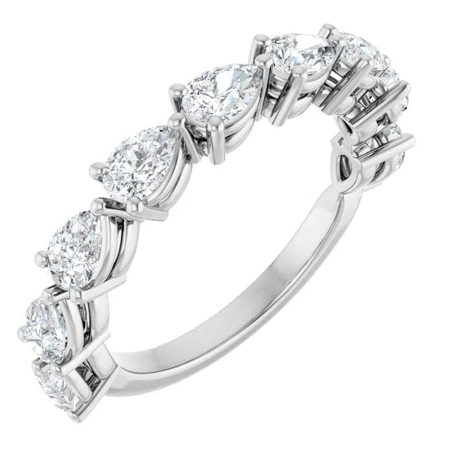 women matching engagement rings -1.00 Ctw Half Eternity Pear Shape Diamond Ring