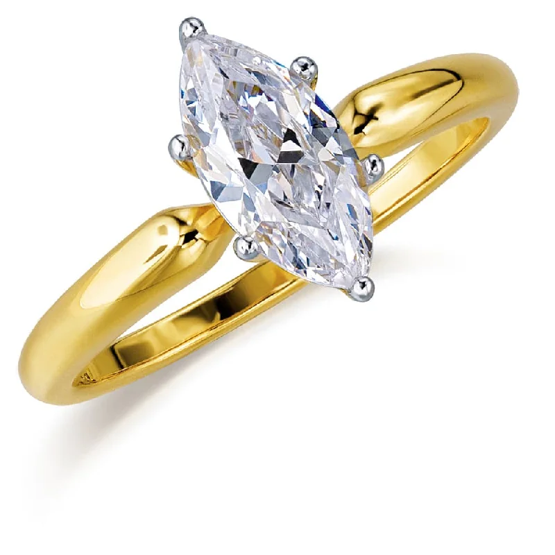 women boho rings -1 ct. Marquise  Solitaire Ring