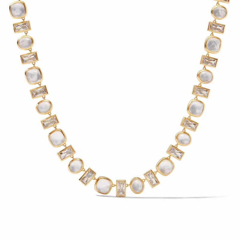 women radiant-cut necklaces -Julie Vos | Antonia Tennis Necklace with Iridescent Clear Crystals in Gold