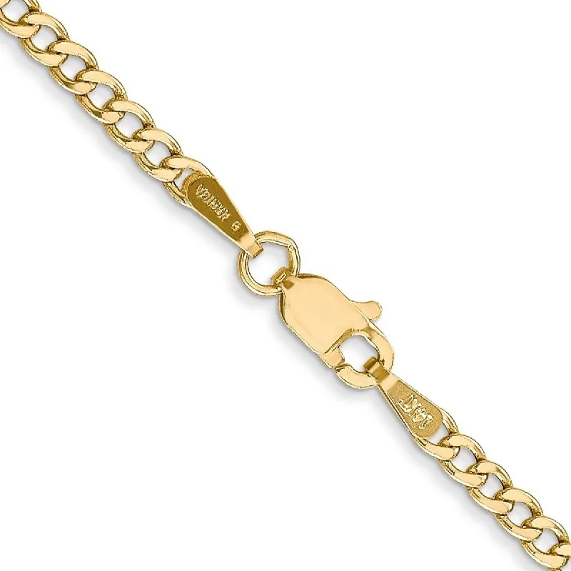 women rose gold bracelets -Curata 10k Yellow Gold 10-inch 2.2mm Curb Chain Anklet Ankle Bracelet for Women