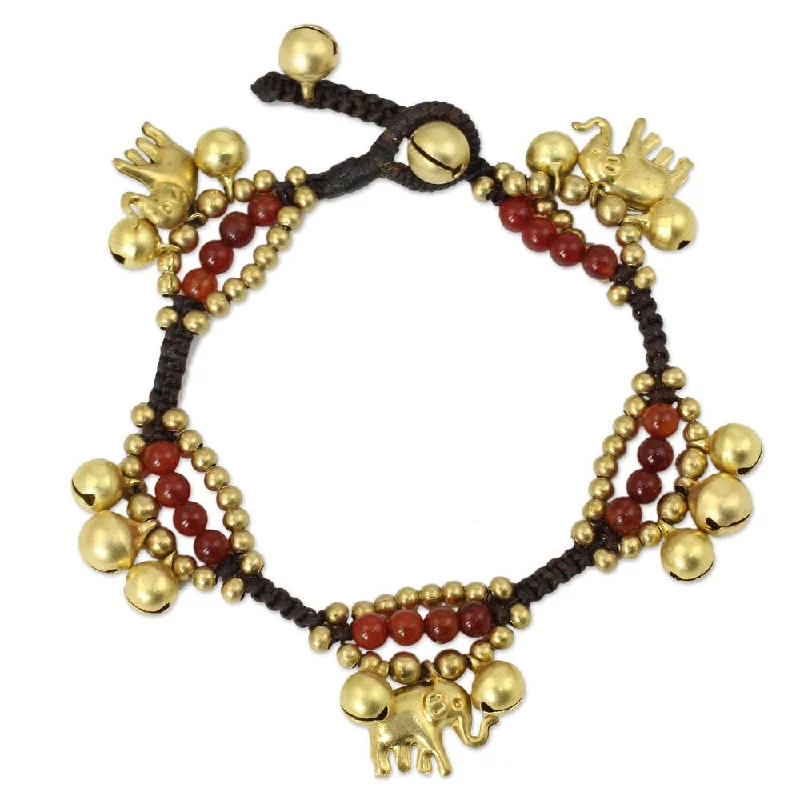 women chic bangle bracelets -Carnelian 'Fortune's Melody' Charm Bracelet