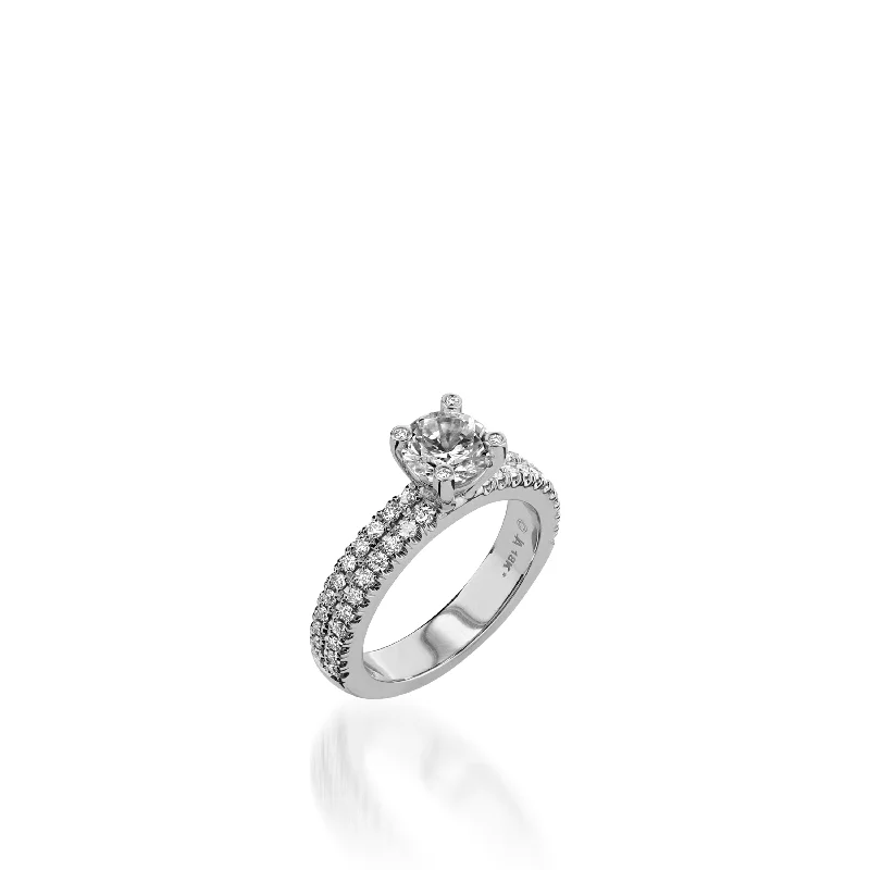 women eco-conscious engagement rings -Dynasty White Gold Engagement Ring