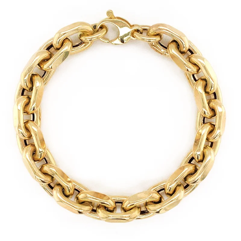 women chic bangle bracelets -Joelle Chunky Gold Link Chain Bracelet - 14K Paperclip Link Chain 9 mm