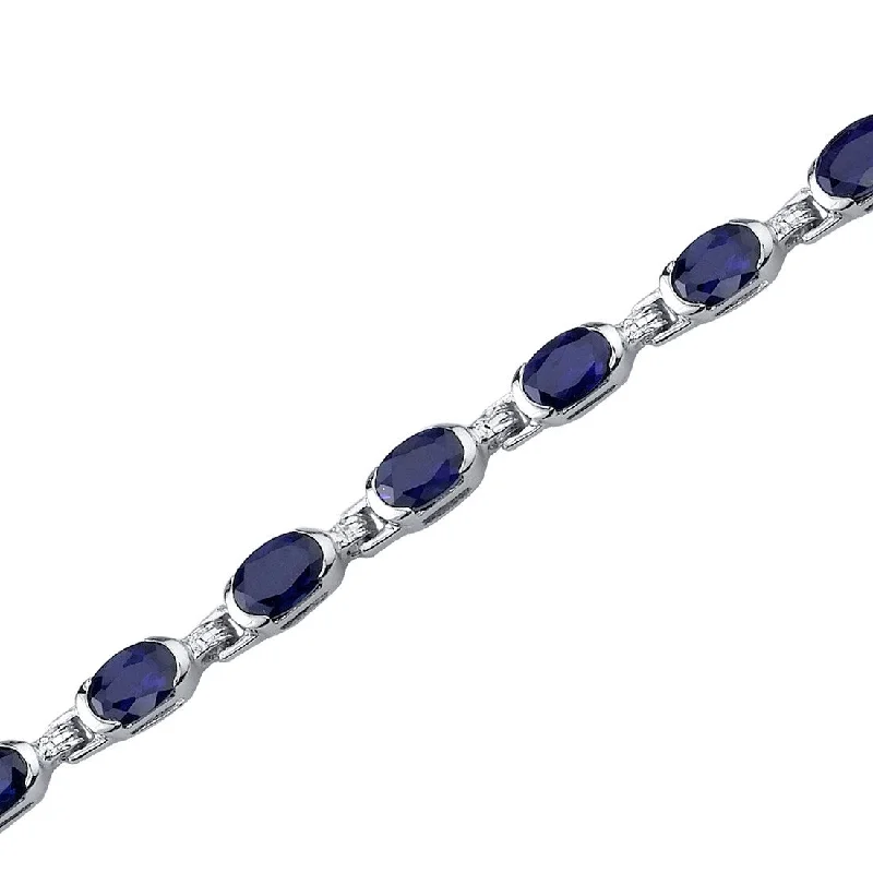 women charm bangle bracelets -7.75 ct Sapphire Tennis Bracelet in Sterling Silver