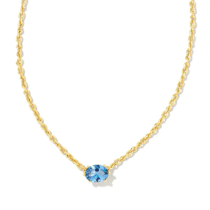 women wedding necklaces -Kendra Scott | Cailin Gold Pendant Necklace in Blue Violet Crystal