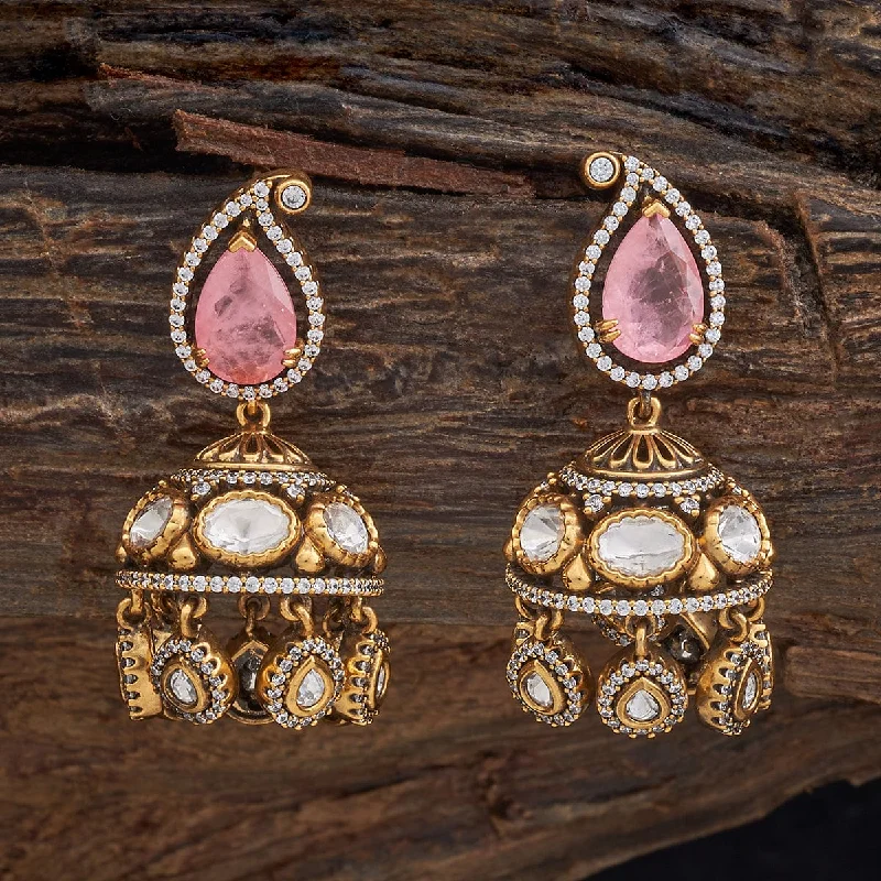 women minimalistic gold earrings -Kundan Earring 178279