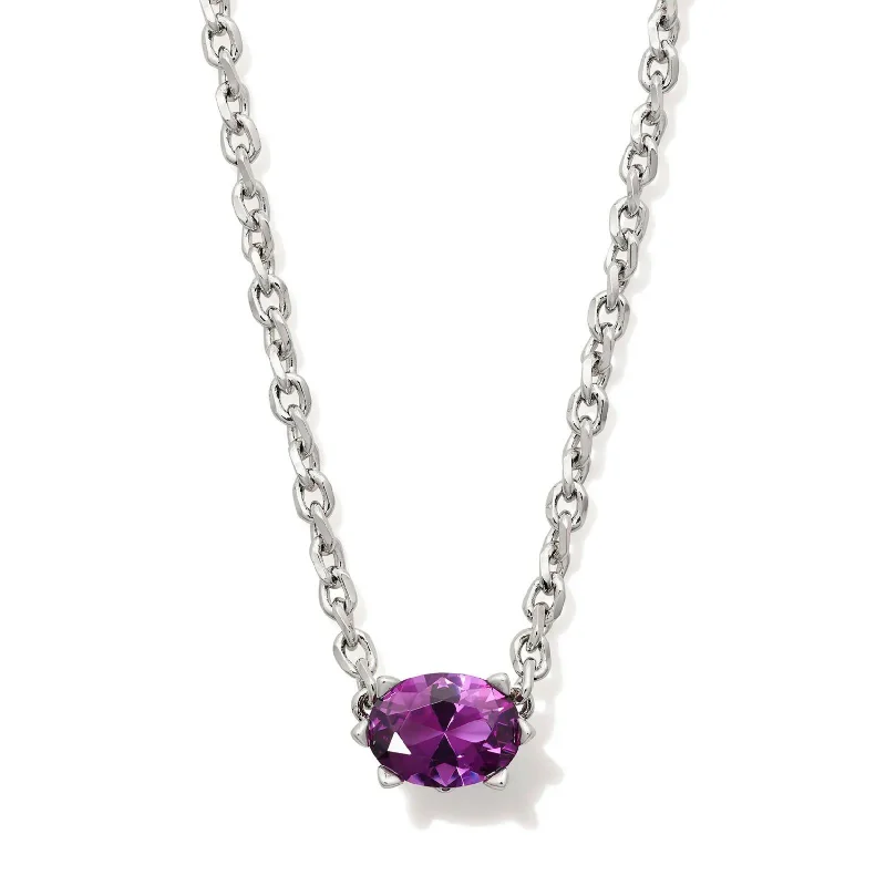 women luxurious necklaces -Kendra Scott | Cailin Silver Pendant Necklace in Purple Crystal