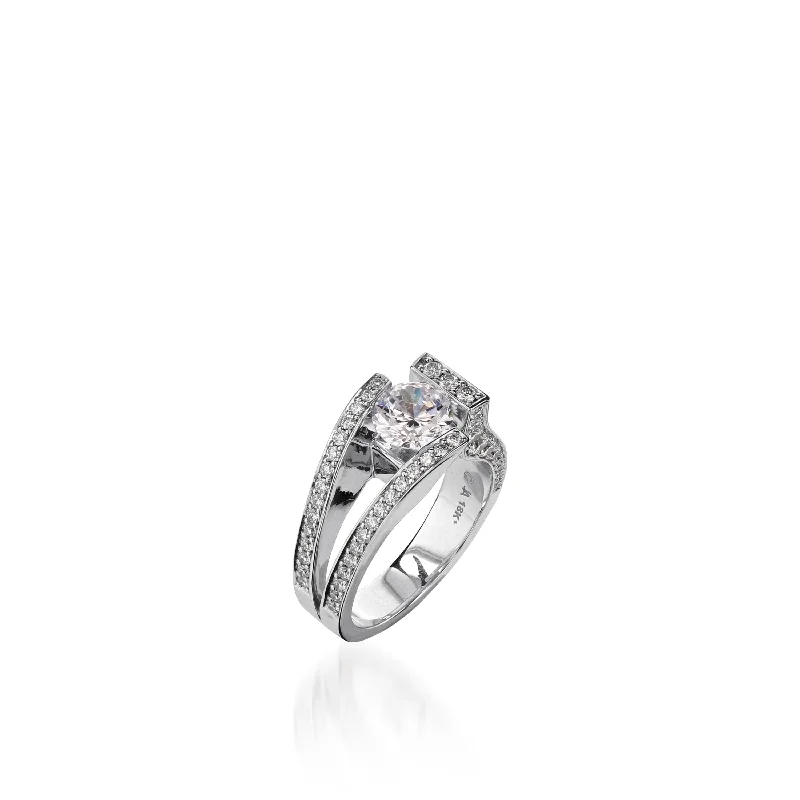 women elegant vintage engagement rings -Elevate White Gold Diamond Ring