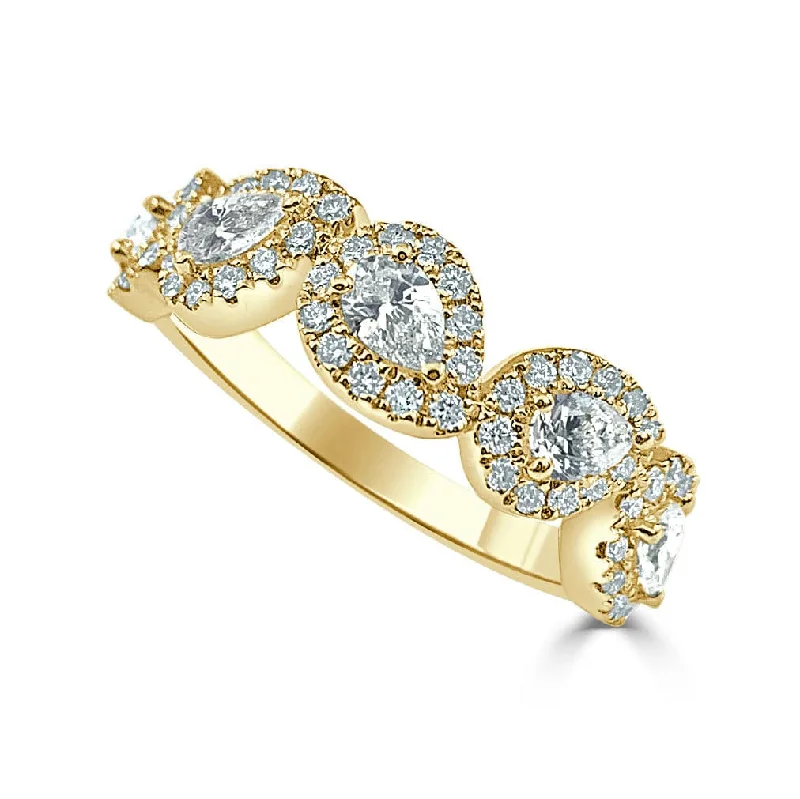 women unique engagement rings -14k Gold & Pear-Shape Diamond Ring